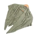 Sciarpa triangolare in modal morbida traspirante tinta unita foulard elastico da donna. - verde-grigio