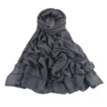 Dark grey solid color modal breathable hijab scarf, lightweight daily casual shawl for women. - Dark Gray