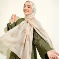Elegant embroidered island silk long scarf for women, versatile sun protection shawl. - 180*70cm / Apricot