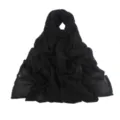 Black solid color modal cotton breathable hijab shawl long scarf for women daily wear - Black