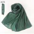 Pleated solid color long scarf breathable lightweight island silk scarf deep teal color variant - Dark Cyan