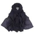 Solid dark purple modal breathable cotton scarf, lightweight solid color hijab variant - Deep purple