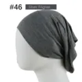 Modal solid color tube cap base hat high elastic mercerized cotton women scarf cap - 23*25.5cm / Silver Filigree