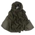 Solid olive green modal scarf, lightweight breathable hijab and casual wrap for daily wear. - Army Green