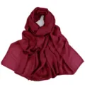 Burgundy modal solid color breathable scarf shawl variant, lightweight wide-edge wrap. - Burgundy