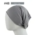 Solid grey modal tubular cap under scarf with high elasticity for women daily wear - 23*25.5cm / Gray