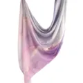 Watercolor gradient printed women's long scarf soft satin polyester shawl 180x80cm elegant wrap - 57
