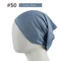 Dusty Blue modal undercap for women, elastic solid color hijab cap and breathable tube hat. - 23*25.5cm / Haze Blue