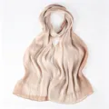 Verloop champagne satijn sjaal glanzende lange zijden sjaal elegante hoofddoek voor vrouwen - 03 Champagne