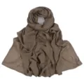 Solid Color Modal Scarf Brown Variant, Breathable Lightweight Shawl Hijab for Women - Dark Brown