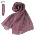 Elderberry wrinkled long scarf solid color breathable island silk fashion hijab for women - Elderberry