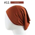 Modal solid color bonnet cap in brown, high elasticity soft head cover for women daily wear. - 23*25.5cm / Earthy Yellow