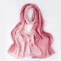 Lange roze satijnen sjaal met verloopkleur voor dames, zachte zijdezachte sjaal en stijlvolle doek. - 05 Roze