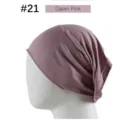 Solid modal inner cap for women in dawn pink, high stretch breathable solid color hijab tube hat. - 23*25.5cm / Dawn Pink