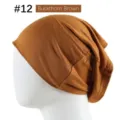 Modal solid tube cap inner cap for women in buckthorn brown color, high elastic design. - 23*25.5cm / Buckthorn Brown