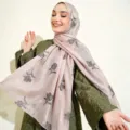 Elegant embroidered island silk long scarf for women, versatile sun protection shawl. - 180*70cm / Dark Gray