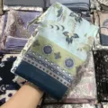 Beautiful 110x110cm printed square scarf hijab floral shawl lightweight soft fabric daily wear. - 26