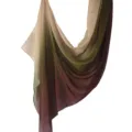 Foulard long dégradé, tissu modal léger, design élégant en beige et vert olive clair. - 80*180cm / 10