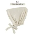 Gorro hijab de modal con cordones en color marshmallow, gorra elástica ajustable. - Blanco Algodón de Azúcar