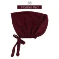 Gorra hijab modal con tiras para atar bajo casco musulman color solido rojo oscuro 33 - Azul Marino Rojo