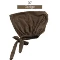 Gorro de modal con lazo color sólido elástico gorro interior ajustable cómodo para mujer - Gris & Beige