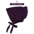 Gorro de modal liso bajo bufanda ajustable variante de color violeta índigo SKU - Azul Violeta