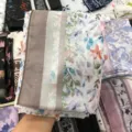 Floral printed square scarf, encrypted voile sun protection headscarf hijab shawl. - 05
