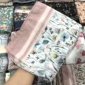 Floral printed square scarf, lightweight voile hijab and sun protection shawl for women. - 92