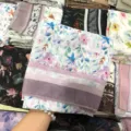 Floral print square hijab scarf lightweight voile Muslim headscarf stylish fashion wrap - 06