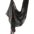 Dark abstract print poly-cotton scarf, stylish soft breathable variant fashion shawl design. - 138 / 80*180cm