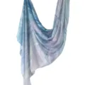 Blue purple gradient marble print silk touch fashion soft breathable lightweight scarf shawl. - 80*180cm / 142