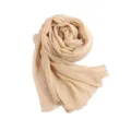 Khakifarbener geknitterter Viskoseschal für Damen, leichtes einfarbiges atmungsaktives Tuch. - Beige