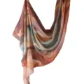 Abstract print polyester cotton scarf, soft draped fashion headscarf and elegant shawl. - 80*180cm / 129