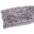 Light purple paisley chiffon scarf, breathable summer floral hijab shawl for women. - 37