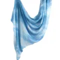 Blue gradient tie-dye satin polyester long scarf hijab for women daily wear accessory - 16