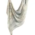Satin polyester printed tie-dye long scarf, elegant marble pattern headscarf variant. - 19