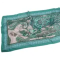 Chiffon Scarf Green Paisley Print Lightweight Soft Breathable Spring Summer Fashion Variant - 34