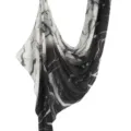Black and white abstract print satin scarf, soft breathable fabric, elegant women shawl variant. - 80*180cm / 148