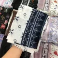 Square scarf hijab floral print lightweight muslin fashion wrap women head cover 110cm - 01