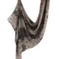 Elegant black grid floral print satin scarf shawl soft breathable lightweight fashion accessory - 80*180cm / 145