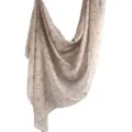 Women Printed Satin Scarf Watercolor Crack Pattern Shawl Hijab 180x80cm Beige Variant - 33