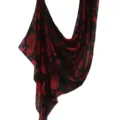 Black red rose print scarf soft satin shawl fashion elegant breathable versatile neck wrap - 80*180cm / 143