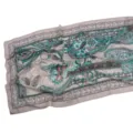 Floral printed chiffon scarf, lightweight breathable hijab, elegant paisley design for women. - 32
