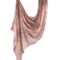 Pink floral print satin scarf for women, soft lightweight breathable fashion neck wrap shawl - 150 / 80*180cm