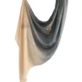 Gradient modal cotton scarf with gold print, elegant women shawl variant, soft accessory. - 47