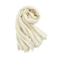 Strukturierter Viskose Schal einfarbig Damen atmungsaktives Plissee Tuch in Beige Variante. - Cremeweiß