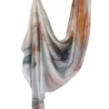 Abstract Print Satin Scarf, Soft Fashion Headscarf, Elegant Lightweight Shawl for Women - 163
