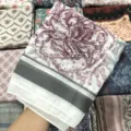 Printed floral square scarf 110x110cm lightweight voile hijab shawl for women daily wear. - 61