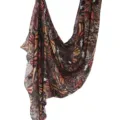 Fashion butterfly print satin scarf soft breathable lightweight neck wrap stylish women shawl - 159