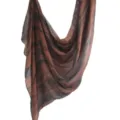 Women modal cotton shawl watercolor abstract print scarf elegant brown headscarf fashion accessory - 53